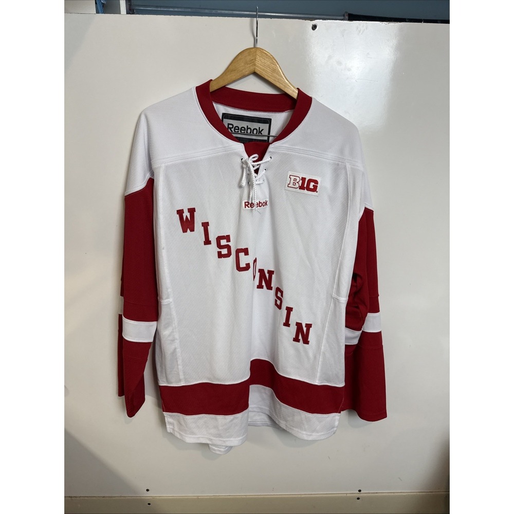Wisconsin Hockey Jersey Reebok Big 10 NCAA